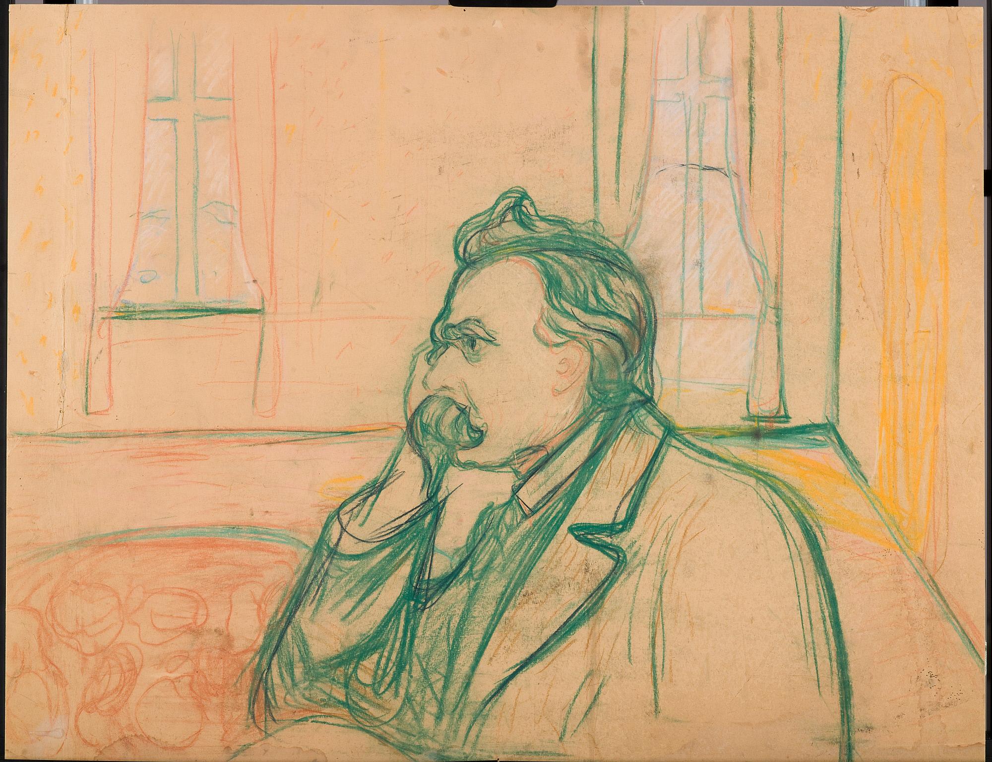 Chân dung Nietzsche do Edvard Munch phác họa.