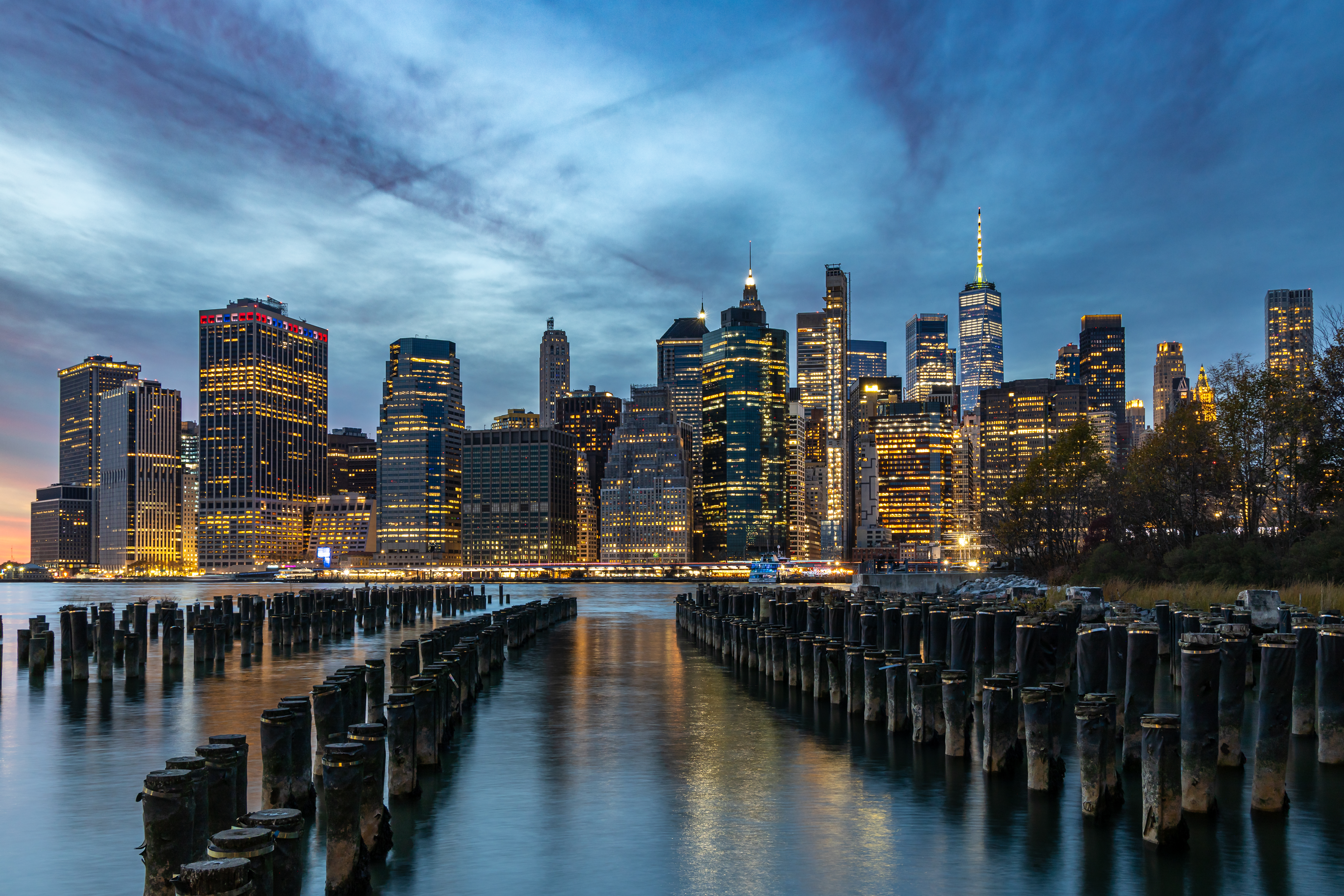 Đường chân trời Manhattan, New York.